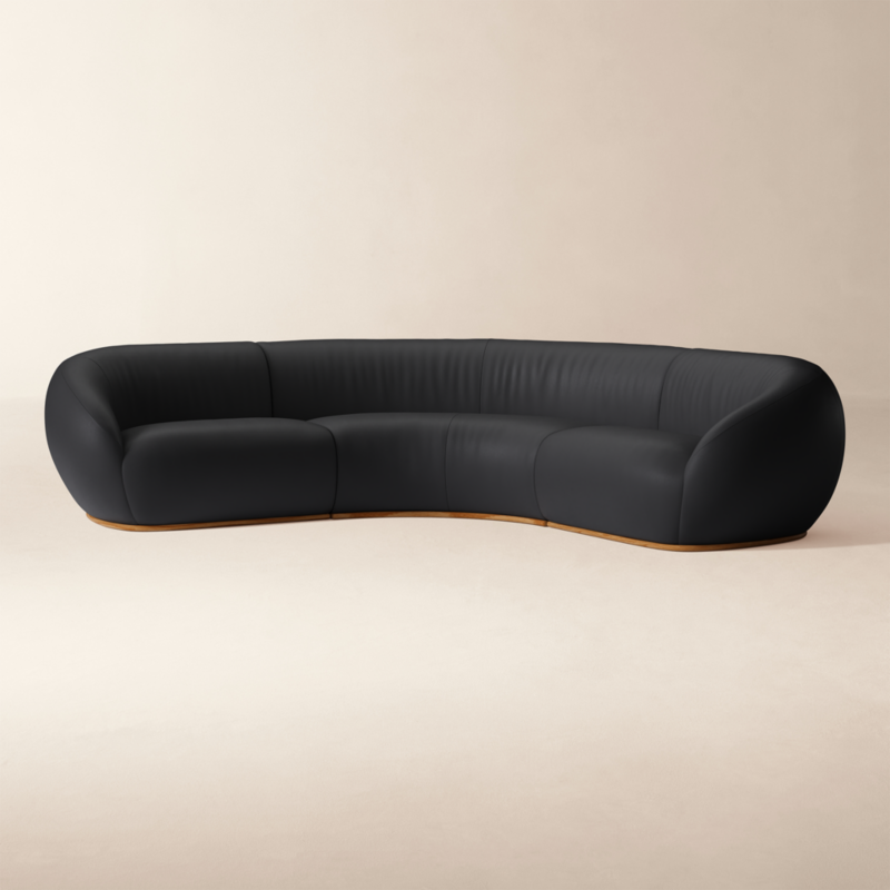 Baza 3-Piece Leather L-Shaped Sectional Sofa by Casa Dean by Swizz Beatz - image 2 of 5