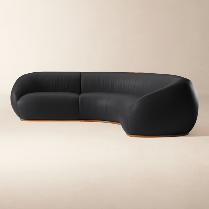 Baza 3-Piece Leather L-Shaped Sectional Sofa by Casa Dean by Swizz Beatz - image 3 of 5