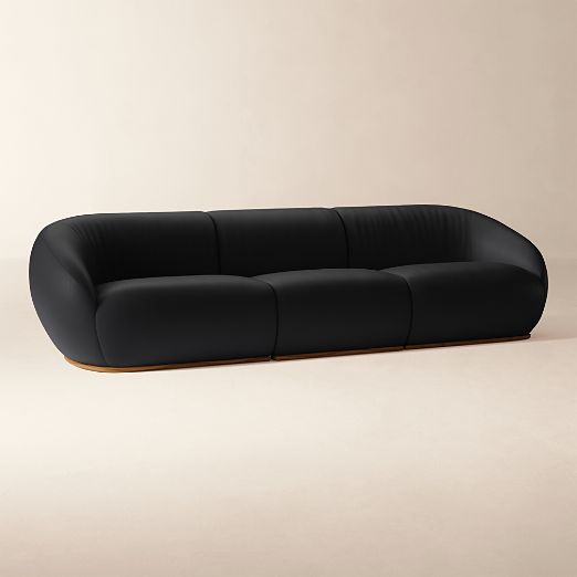 Baza 3-Piece Leather Sectional Sofa by Casa Dean by Swizz Beatz