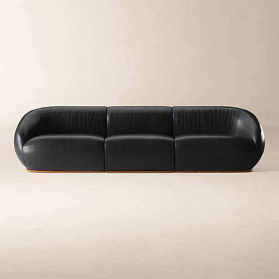 Baza 3-Piece Leather Sectional Sofa by Casa Dean by Swizz Beatz