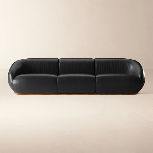 Baza 3-Piece Leather Sectional Sofa by Casa Dean by Swizz Beatz