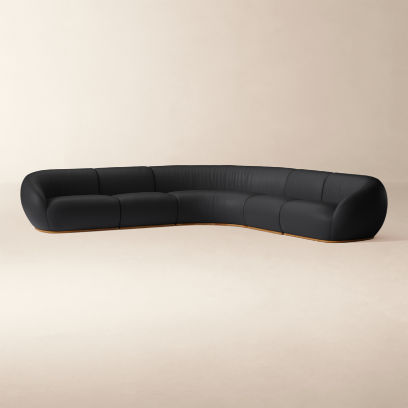 Baza 5-Piece Leather L-Shaped Sectional Sofa by Casa Dean by Swizz Beatz - image 2 of 5