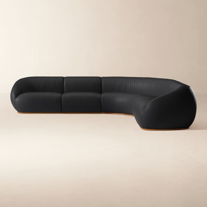 View Baza 5-Piece Leather L-Shaped Sectional Sofa by Casa Dean by Swizz Beatz - image 4 of 5