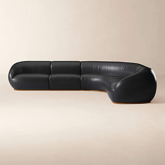 Baza 5-Piece Leather L-Shaped Sectional Sofa by Casa Dean by Swizz Beatz
