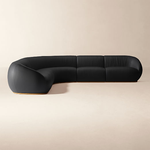 Baza 5-Piece Leather L-Shaped Sectional Sofa by Casa Dean by Swizz Beatz