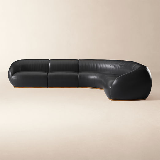 Baza 5-Piece Leather L-Shaped Sectional Sofa by Casa Dean by Swizz Beatz