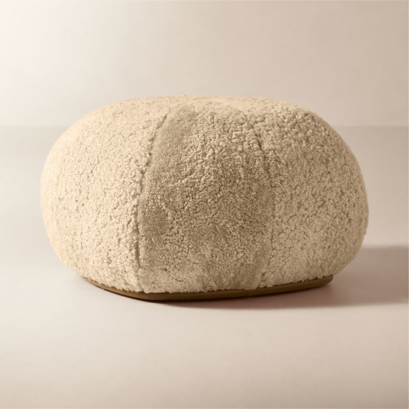 Baza Taupe Shearling Ottoman by Casa Dean by Swizz Beatz - image 2 of 5