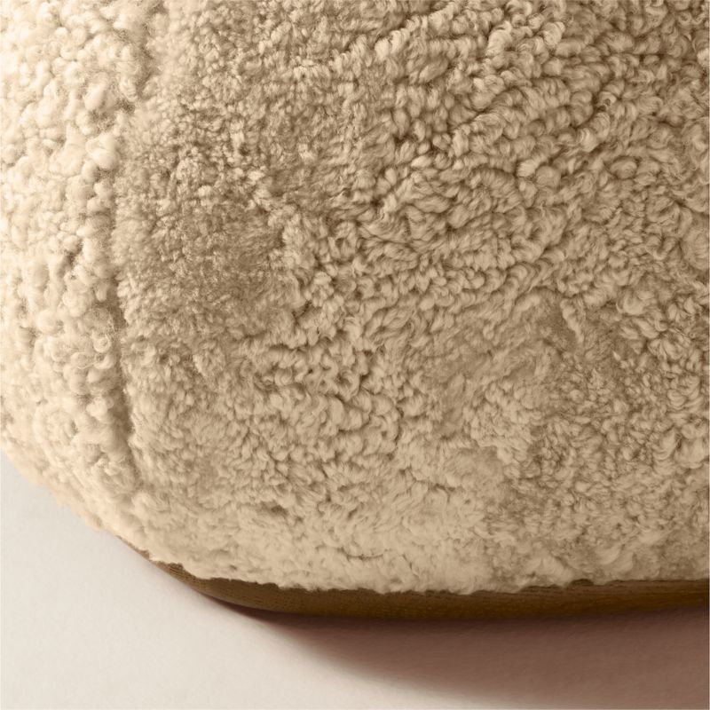 Baza Taupe Shearling Ottoman by Casa Dean by Swizz Beatz - image 3 of 5