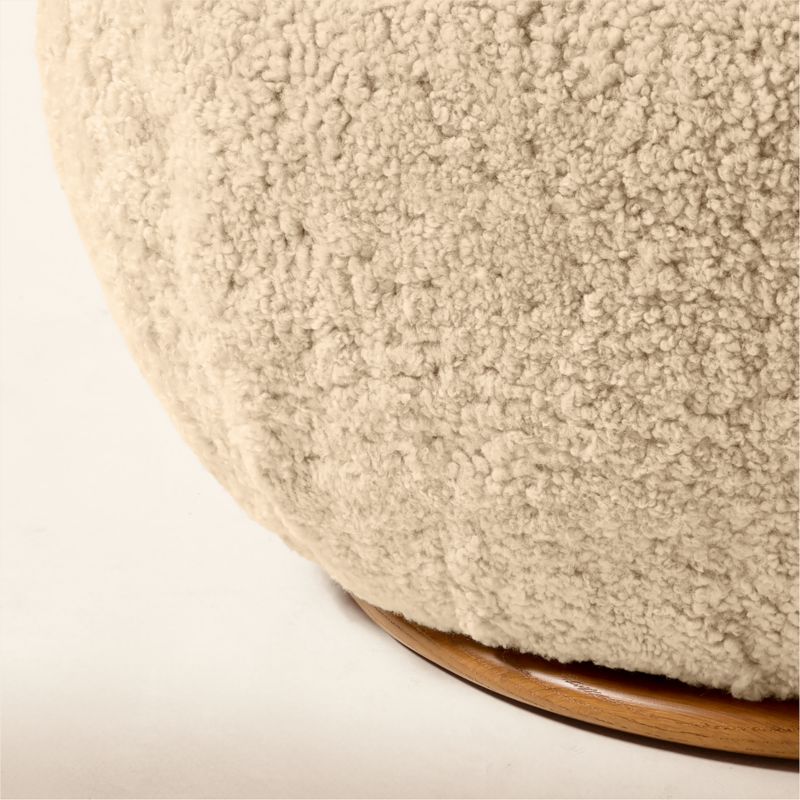 Baza Taupe Shearling Swivel Chair by Casa Dean by Swizz Beatz - image 5 of 9