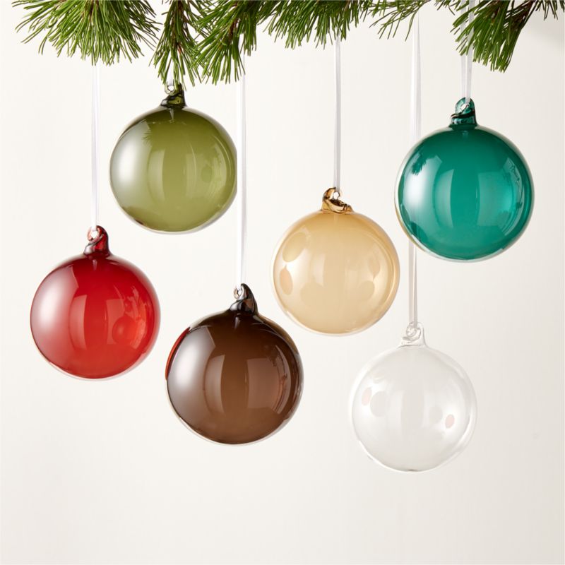 Beam Shiny Translucent Multicolor Christmas Tree Ornaments Set of 6 - image 0 of 2