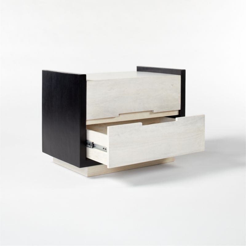 Beaufort 2-Drawer Whitewashed Wood Nightstand - image 5 of 9