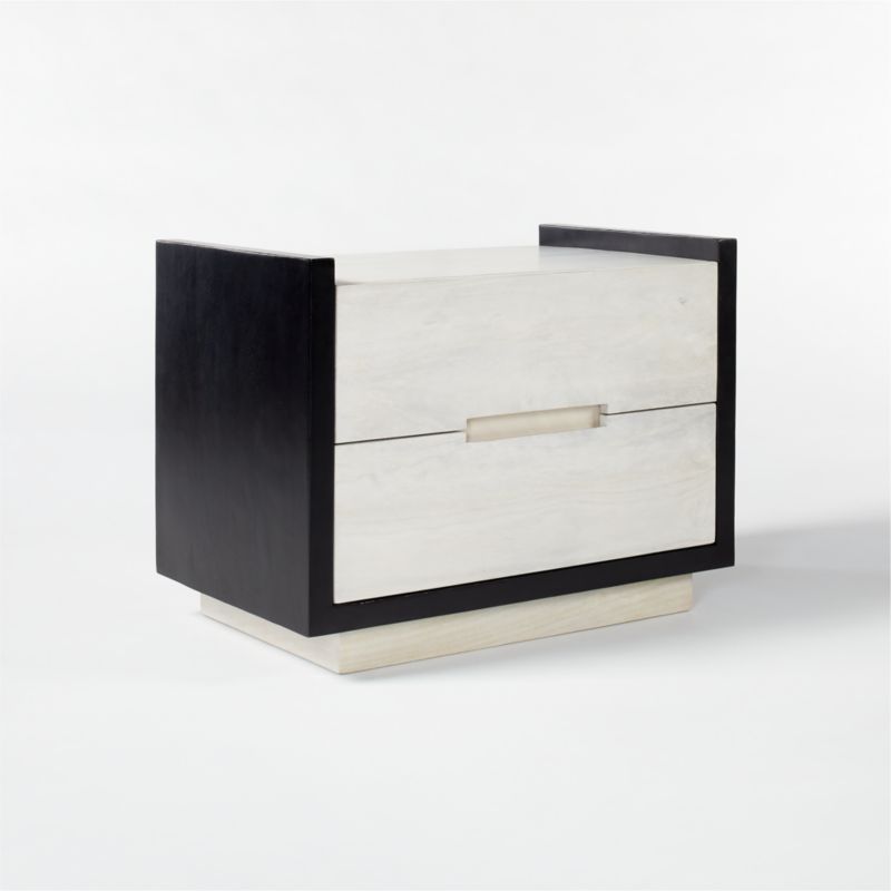 Beaufort 2-Drawer Whitewashed Wood Nightstand - image 4 of 9