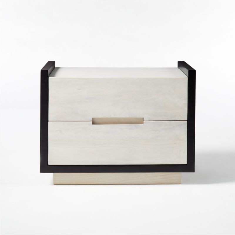 Beaufort 2-Drawer Whitewashed Wood Nightstand - image 3 of 9