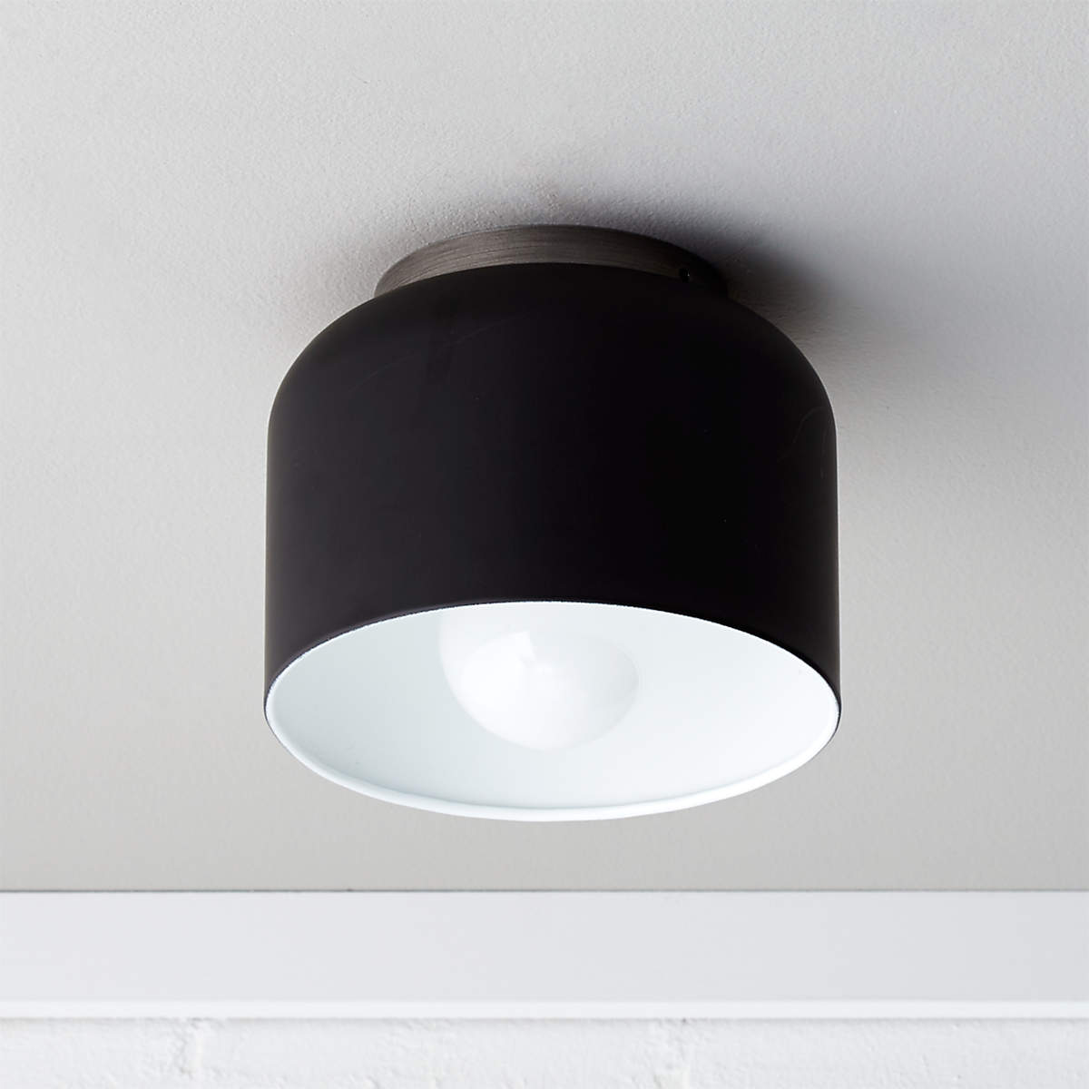 Bell Black Flush Mount Light + Reviews | CB2