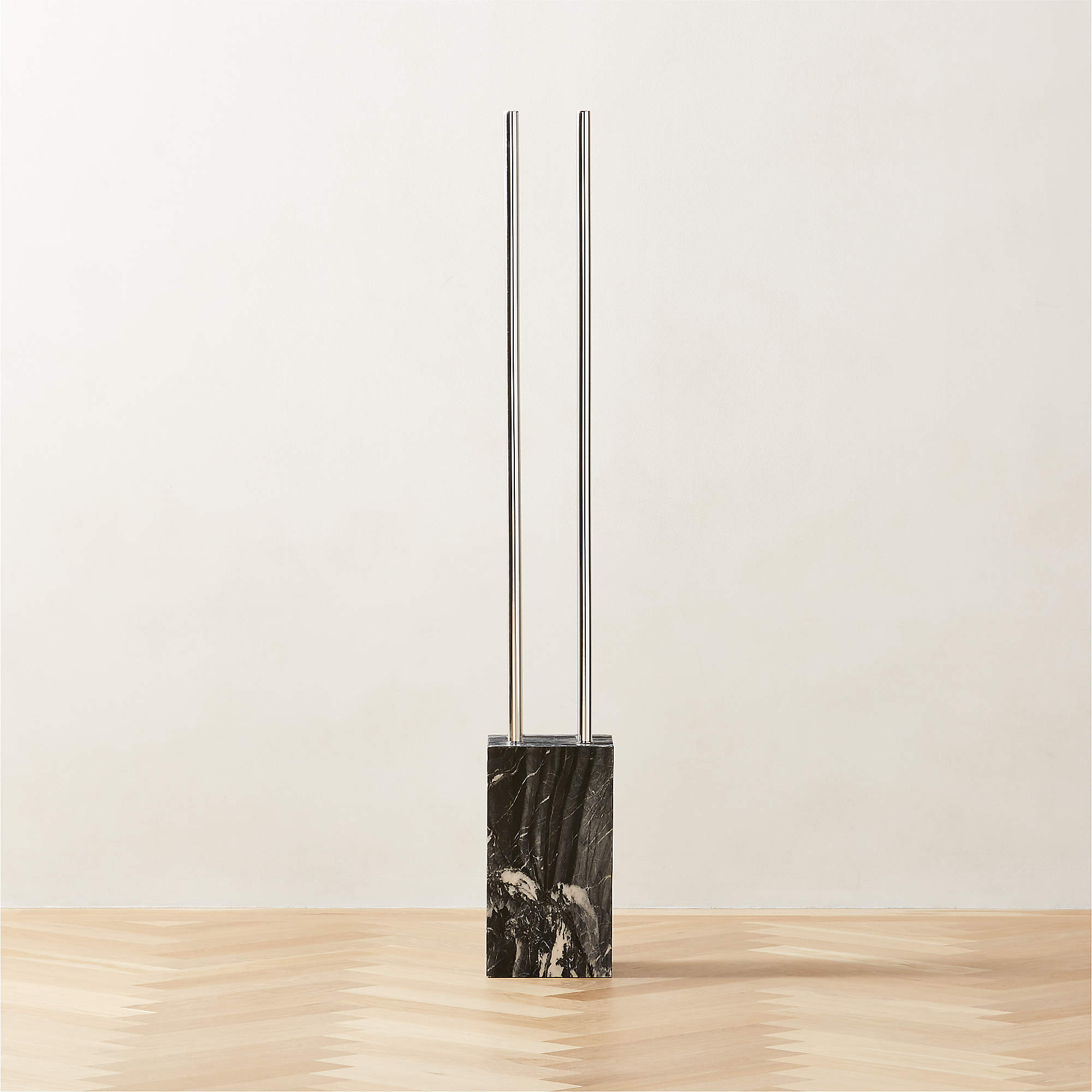 Bellamy Modern Marble and Stainless Steel Coat Rack + Reviews CB2