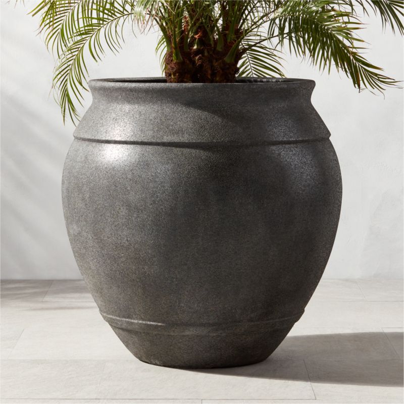 Belly Charcoal Grey Stone Outdoor Planter XXL - image 2 of 9