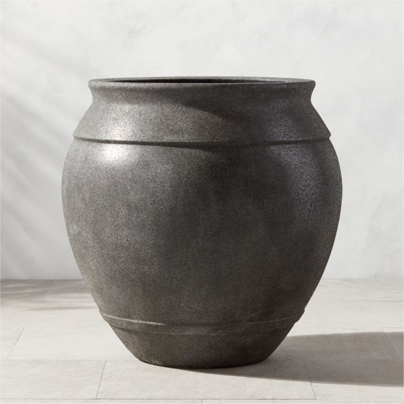 Belly Charcoal Grey Stone Outdoor Planter XXL - image 0 of 9