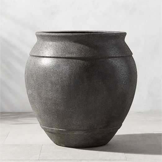 Belly Charcoal Grey Stone Outdoor Planter XXL