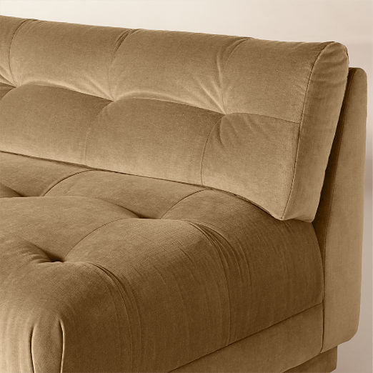 Belmond Tufted Light Brown Velvet Armless Chair