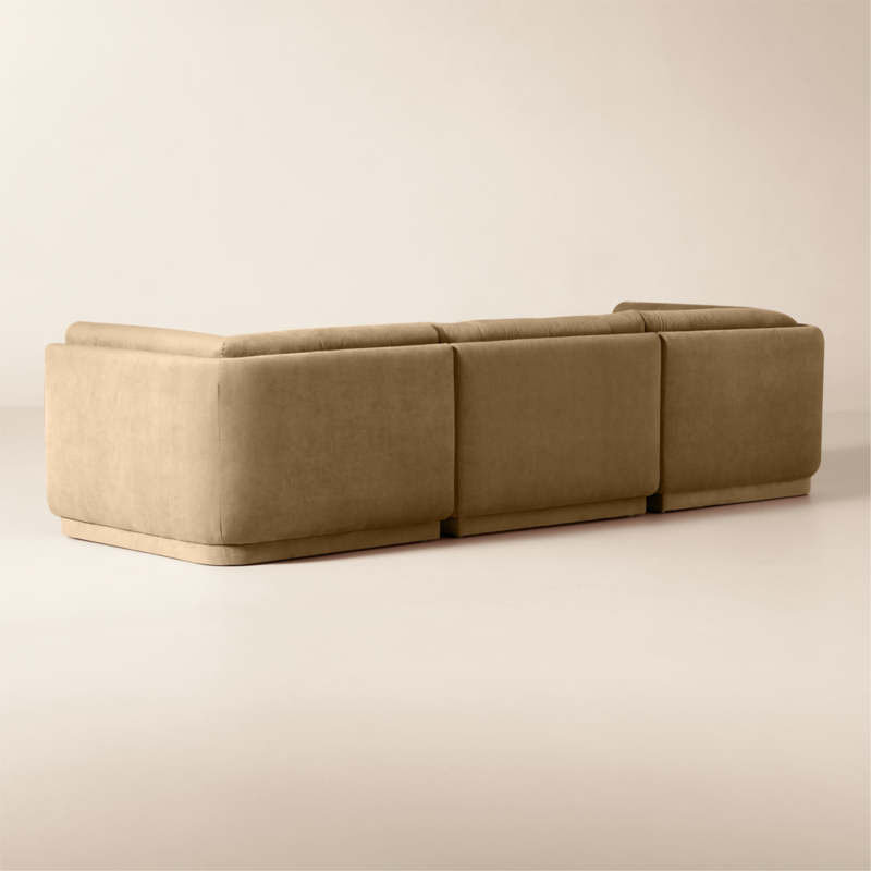 Belmond 3-Piece Light Brown Velvet Sectional Sofa - image 6 of 12