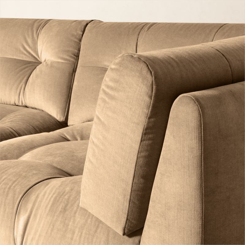 Belmond 3-Piece Light Brown Velvet Sectional Sofa - image 7 of 12