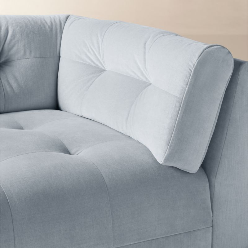 Belmond Light Blue Tufted Velvet Corner Chair - image 6 of 9