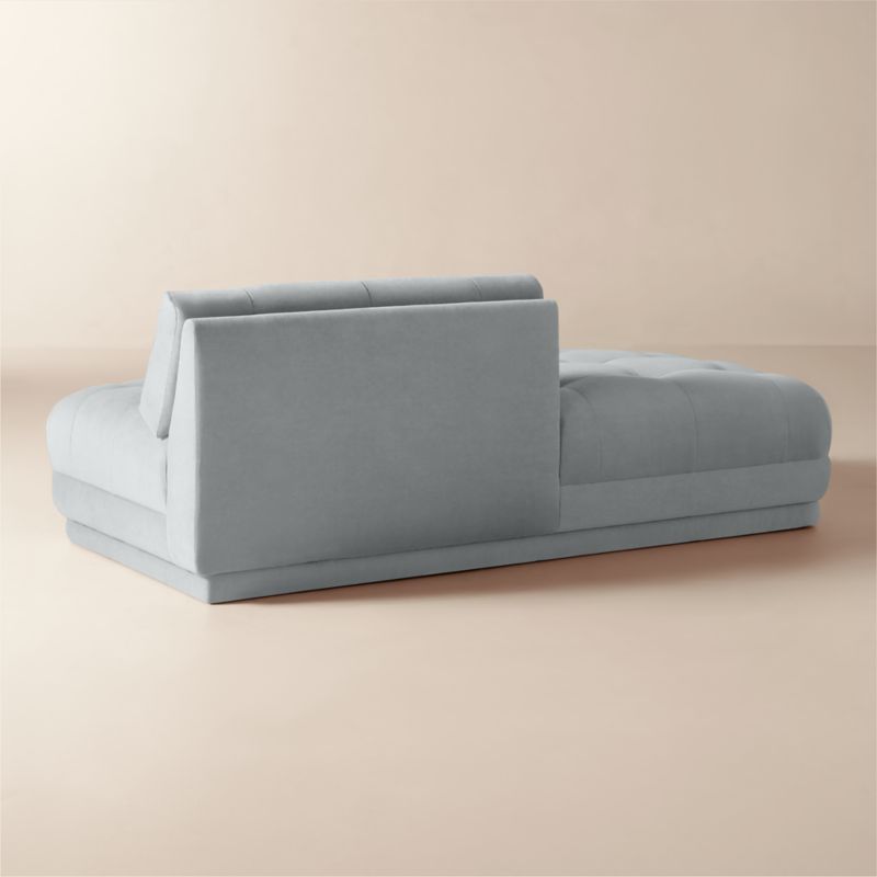 Belmond Light Blue Tufted Velvet Left-Arm Bumper - image 4 of 8