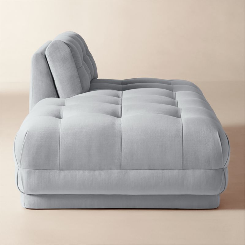 Belmond Light Blue Tufted Velvet Left-Arm Bumper - image 3 of 8