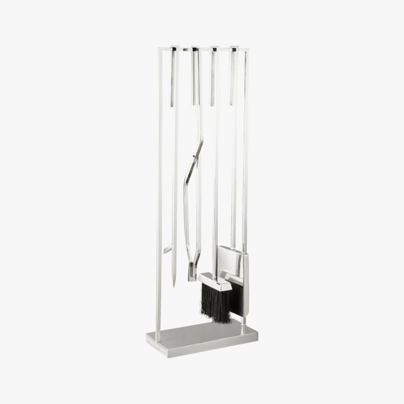 4-Piece Bend Raw Steel Standing Fireplace Tool Set + Reviews