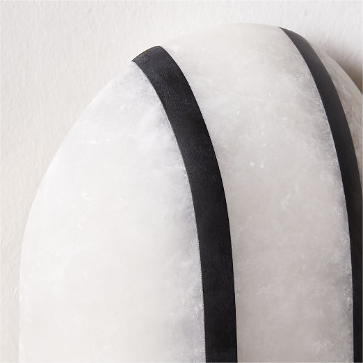 Benedicte White and Black Stripe Marble Wall Sconce by goop