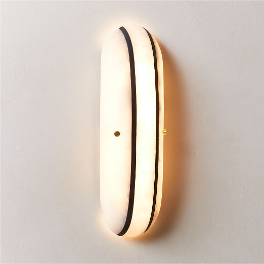 Benedicte White and Black Stripe Marble Wall Sconce by goop