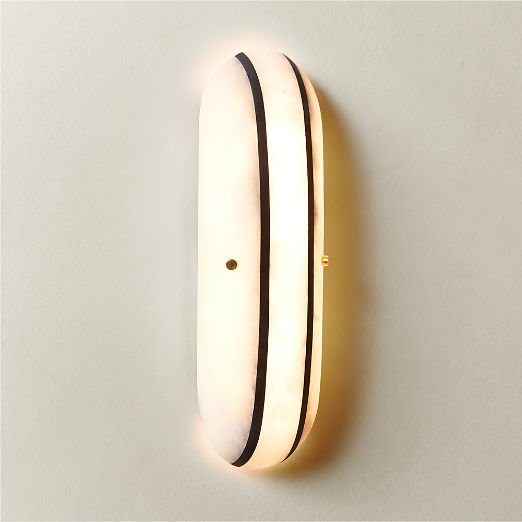 Benedicte White and Black Stripe Marble Wall Sconce Set of 2 by goop