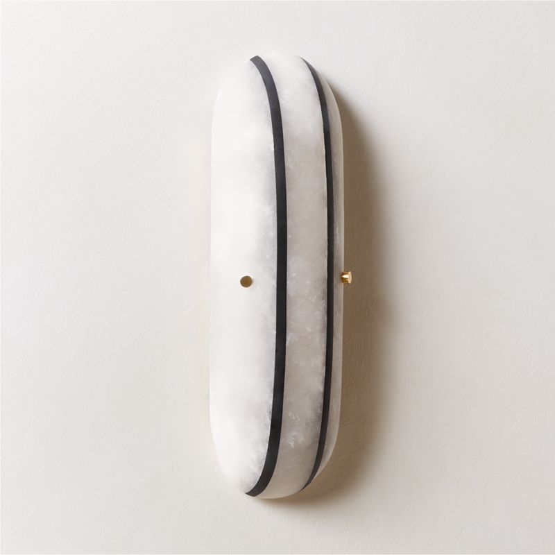 Benedicte White and Black Stripe Marble Wall Sconce by goop - image 2 of 8