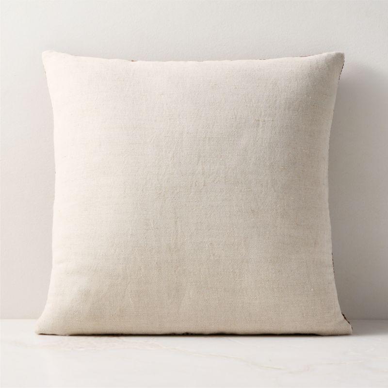Benny Handwoven Brown Leather Throw Pillow With Down-Alternative Insert 20"x20" - image 2 of 5