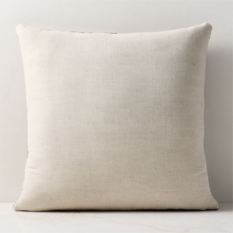 Benny Handwoven Brown Leather Throw Pillow With Down-Alternative Insert 23"x23" - image 2 of 5