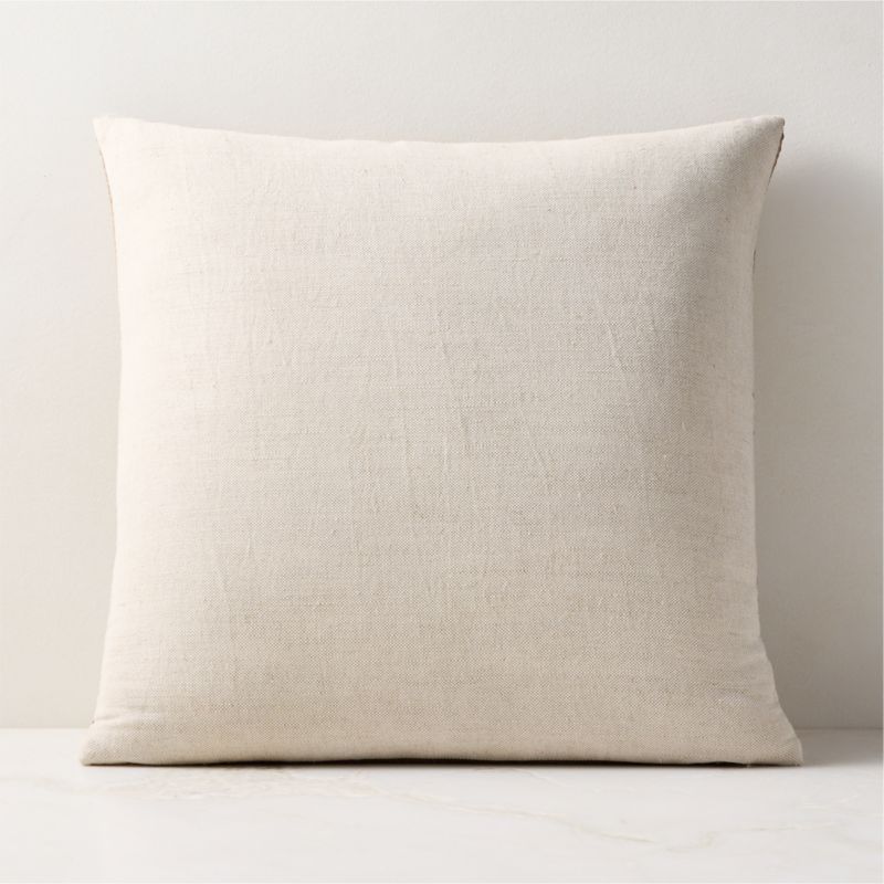 Benny Handwoven Natural Leather Throw Pillow With Down-Alternative Insert 20"x20" - image 2 of 5
