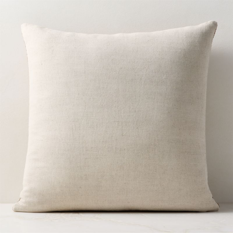 Benny Handwoven Natural Leather Throw Pillow With Down-Alternative Insert 23"x23" - image 2 of 5