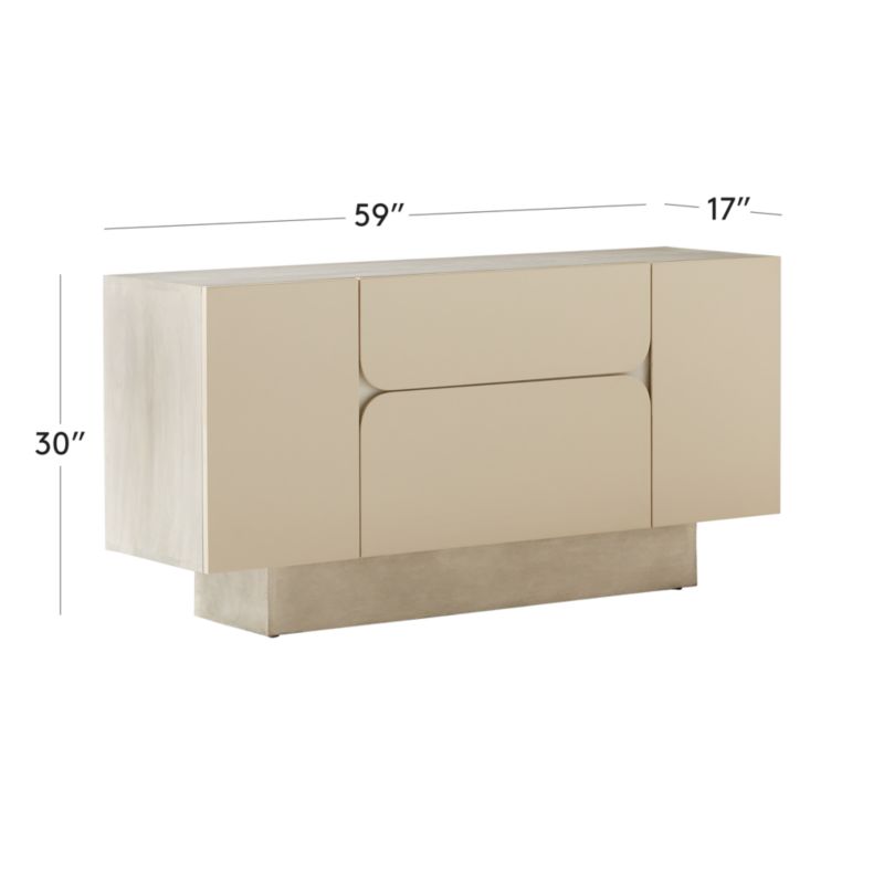 View Benoit 59" Enameled White Wood Credenza - image 3 of 11