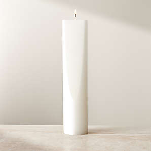 Rustic Soy Blend Pillar Candle - White - Large – nkuku