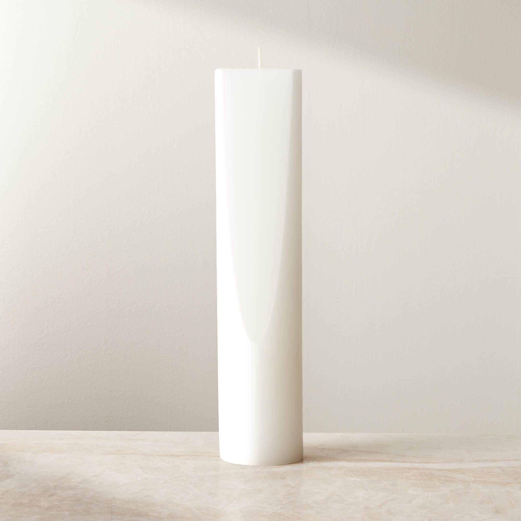 Benson Warm White Pillar Candle 12" + Reviews | CB2
