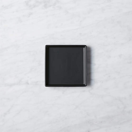 Bento Square Matte Black Appetizer Plate