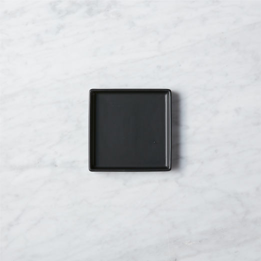 Bento Square Matte Black Appetizer Plate