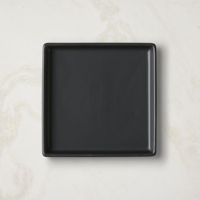 View Bento Square Matte Black Appetizer Plate details