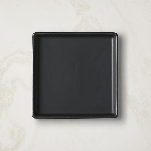 Bento Square Matte Black Appetizer Plate