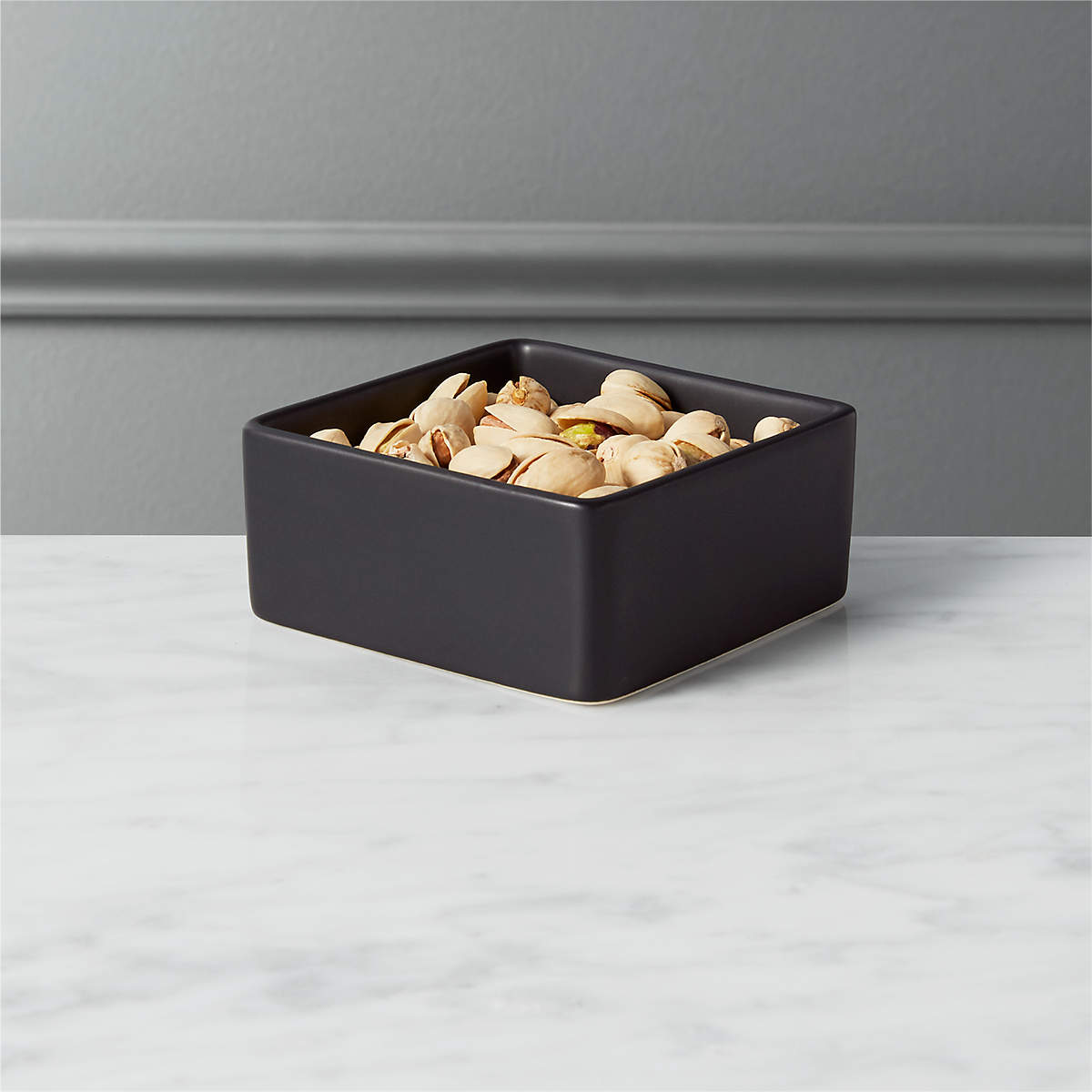 Bento Modern Square Matte Black Appetizer Plate + Reviews CB2