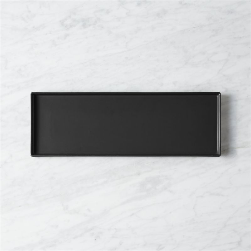 View Bento Rectangular Matte Black Serving Platter details