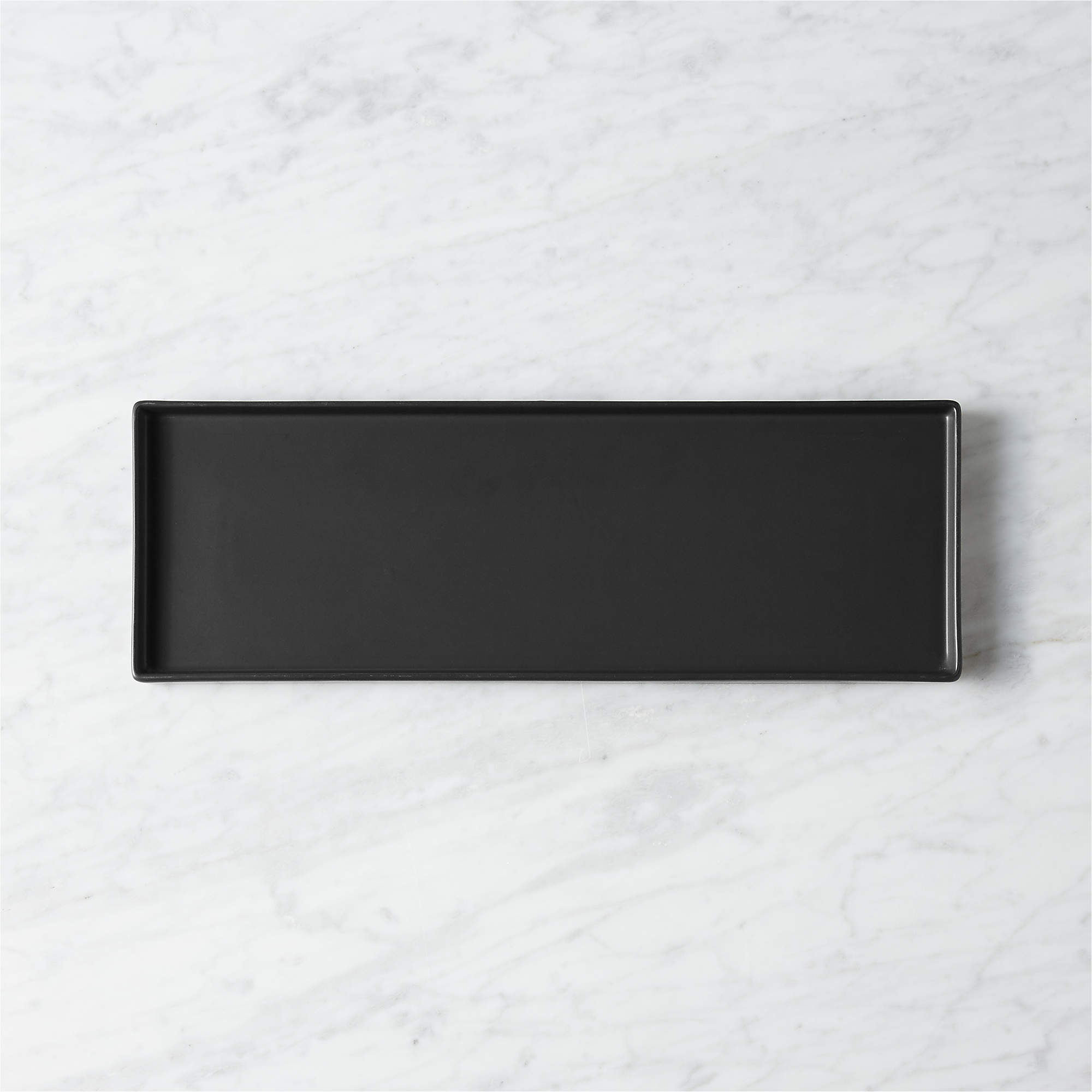 Bento Rectangular Matte Black Serving Platter + Reviews CB2