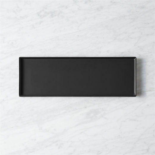 Bento Rectangular Matte Black Serving Platter