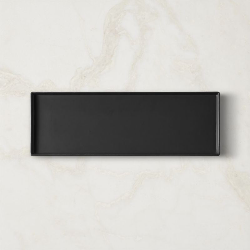 View Bento Rectangular Matte Black Serving Platter details