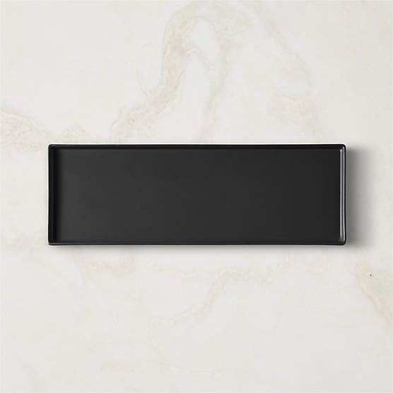 Bento Rectangular Matte Black Serving Platter